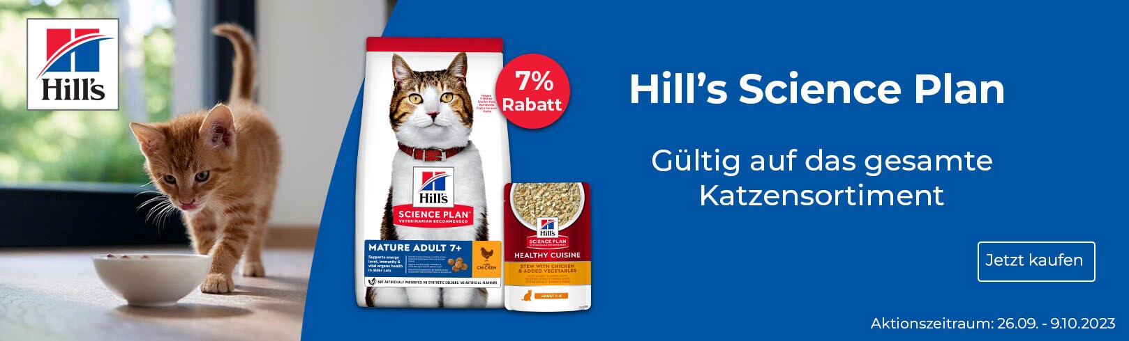 Hills Science Plan 7 % Rabatt Katze
